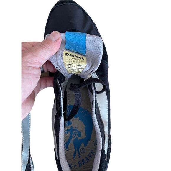 Diesel Womens Black Lace Up Closed Toe Low Top Sneaker Athletic Shoes Size 11 - Picture 5 of 7